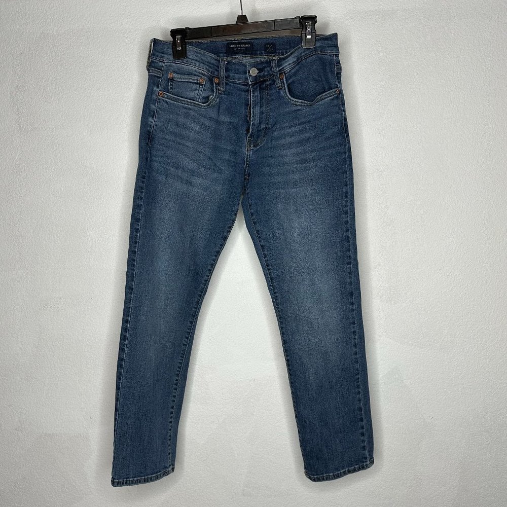 Lucky Brand Men’s 221 Original Straight Leg Jeans 30 x 29 Blue Button Dark Wash
